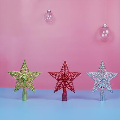 China Christmast Ornament Christmas Tree Decoration Accessories Five-pointed Top Star For Christmas Wedding Valentine's Day Kids DIY Home Decorations for sale