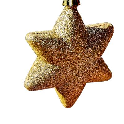 China Christmast Ornament Wholesale Artificial Christmas Decoration Handmade Star Shape Hanging Ornaments For Christmas Tree Decoration for sale