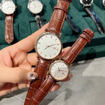 China Hot Selling Water Resistant Imported Quartz Movement Glass Mirror Leather Strap 316L Mineral Case With Lover Watch for sale