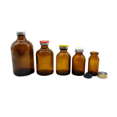 China Factory Wholesale Amber Molded Oral Liquid Injection Glass Bottle / Vial For Antibiotics for sale