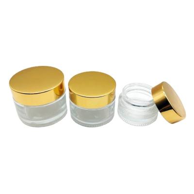 China OEM 20g 30g 50g Cosmetic Clear Empty Cream Jar With Gasket And Caps for sale