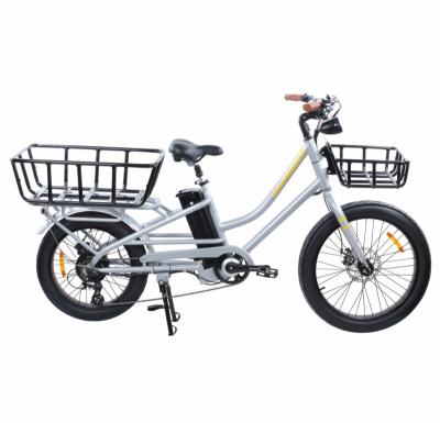 China Aluminum Alloy 24inch Fat Tire Loading Bicycle Cargo Bike with Powerful 750w Lithium Ion Battery Electric Other Rear Basket Ebike Cycle for sale