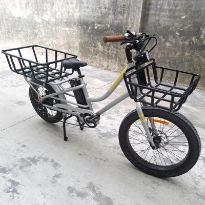 China New Hot Sale Style Aluminum Alloy ebike E-Cargo Vehicle Family Load 200kg Electric Goods With Basket Alloy Frame High Quality Bicycle for sale