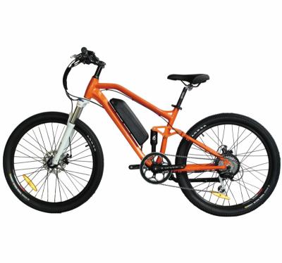 China Hot Sale Factory Supply Aluminum Alloy 26 Inch Low Seat 36V Electric Bicycle Mountain Lithium Battery Double Suspension Electric Bike for sale