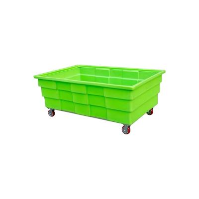 China Laundry Hotel Hospital Factory Sale Quadruple Plastic Clothes Storage Recycling Trolley Suitable For Hospital Handling for sale