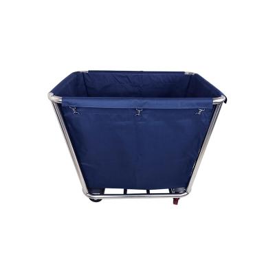 China China High Quality Laundry Hotel Hospital 0.7mm Thick Stainless Steel With 6' Wheel Hospital Laundry Trolley For Cleaning Service for sale