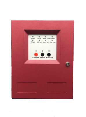 China 12 Years Factory AC90-270V Conventional Fire Alarm Control Panel 2 Zones Red Long Service Life for sale