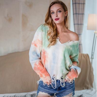 China Anti-wrinkle New arrival fashion cardigan crop top women clothing fall sweaters tie dye sweater for sale