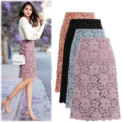 China 2021 Plus Size Women's Skirts Wear Elegance Office Hot Selling Ladies Wrap Lace A Line Skirt for sale