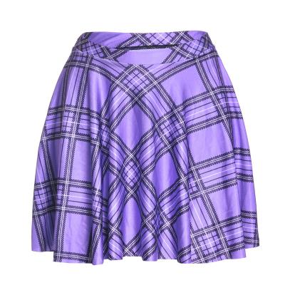 China Spring Summer Plus Size Digital Print Pleated Plaid Tennis Golf Hot Selling Skirt for sale