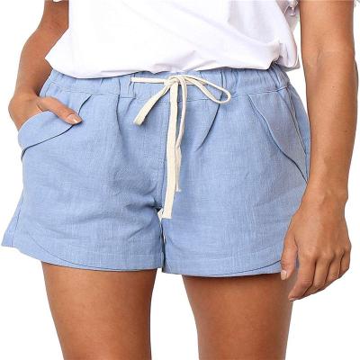 China New Design Summer Anti-Wrinkle High Waist Shorts Cotton Workout Compression Hot Selling Canvas Shorts for sale