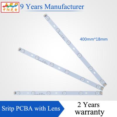 China Aluminum strip SMD PCBA 400MM*18MM with 9W or 9+9W lens, 6000-6500K 2900-3100K, single color, double color for sale