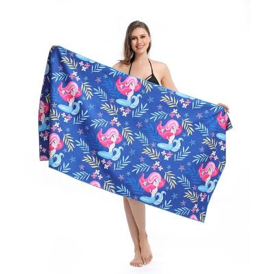 China Viable Single Side Printing Digital Mermaid Beach Towel Portable Beach Towel Quick Dry for sale