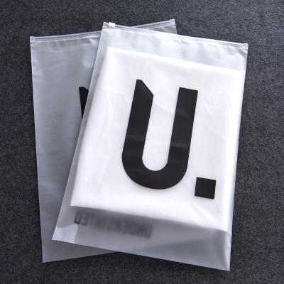 China Recyclable 100% Biodegradable Frosted EVA Zipper Lock Apparel Garment Plastic Bag Swimwear Packaging Tshirt Bag Bolsas de plastico Custom for sale