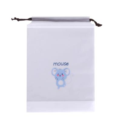 China PVC Recyclable Biodegradable Plastic Drawstring Bag Frosted Custom Printing EVA Garment Packaging Bag Suction String Packaging Bag for sale