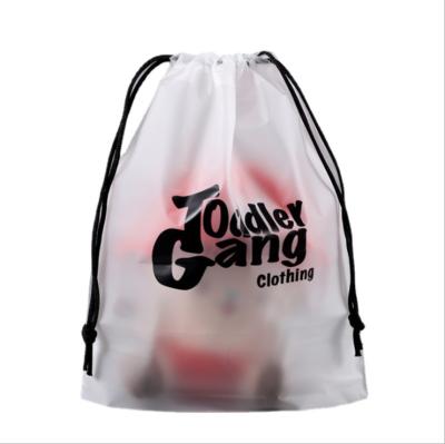 China Recyclable Eco-friendly Waterproof EVA /Pvc /PE Frosted Plastic Gift Bag Clothing Tote Bags Custom Drawstring Wrapping Bag for sale