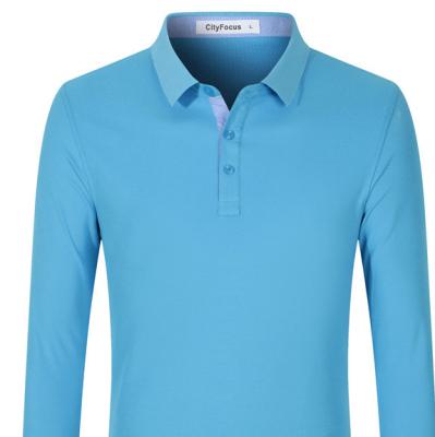 China Breathable Long Sleeve Lapel Polo Shirt Custom Design High Quality Simple Mens Golf Lapel Polo Shirt For Men Casual Sports for sale