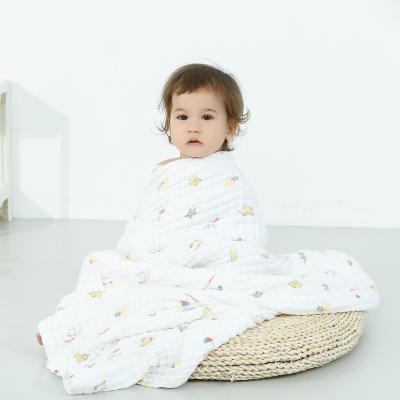 China 95*95cm Muslin Child Safe Cartoon Cotton Baby Care Super Soft 100% Bath Towel for sale