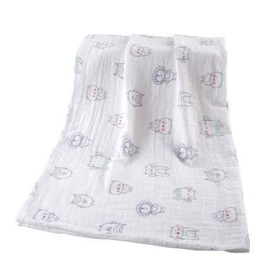 China 6 Layers Child Safe Towel Character Baby Bath Gauze Newborn Muslin Cotton for sale