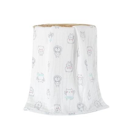 China Wholesale Kid Safe Custom Printed Personalized Boy Girl Organic Cotton 6 Layer Muslin Wrap Covering for sale