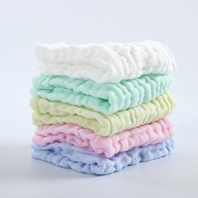 China 30*30cm 5pcs/pack 100% Cotton 6layers Baby Face Towel Baby Kids Safe Organic Hand Towel for sale