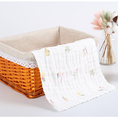 China 6 layers 100% gauze baby cloth handkerchief child safe washcloth 30*30 cm unisex with animal print for sale