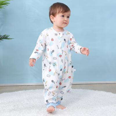 China Double Layer Baby Sleeping Gauze Sack Leg Slit Antibacterial Proof Thin Breathable Pajamas Loose Sleeping Bag for sale