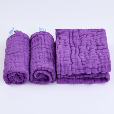 China Sustainable Cheap Cotton Cleaning Dish Cloth Custom Plain Dyeing Absorbent Wash Kitchen Purple Dish Towels for sale