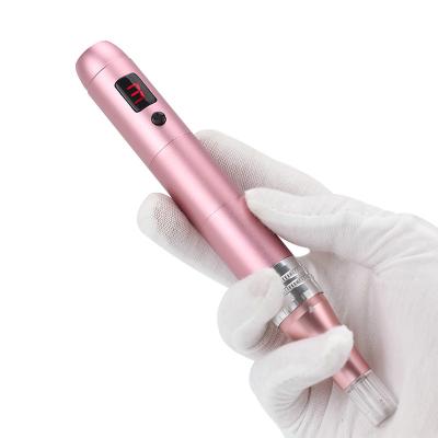 China Microneedling Pen Professional Wireless Adjustable Micro Single Needle Face Lift Design Electric Microneedles Pen for sale