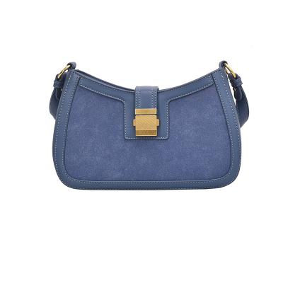 China Fashinable 2020 Newest Design Fashion Blue Luxury Custom Logo Women Shoulder Bag Leather Shoulder Bag for sale