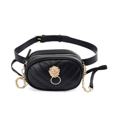 China Daily Life Wholesale Women Quilted PU Leather Waist Bags PU Leather Adjustable Strap Belt Handbags Ladies Handbags for sale