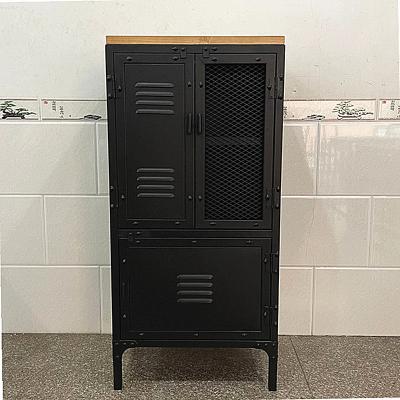 China Industrial Dining side cabinet iron family living room wall storage low cabinet tea wine bookcase kitchen cupboard balcony for sale