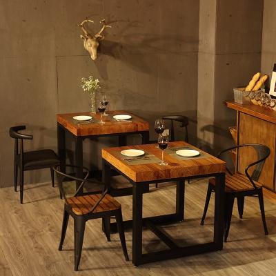 China Industrial Industrial style restaurant commercial table snack dining tables and chairs combination of American solid wood catering dessert for sale