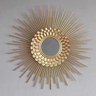 China Traditional Interior Modern Nordic Living Room Gold Accessories Glass Antique Decorative Mirrors Luxury Wall Mirror for sale