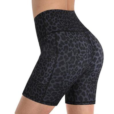 China Breathable Yoga Shorts Fitness Leggings High Waist Leopard Yoga Shorts for sale