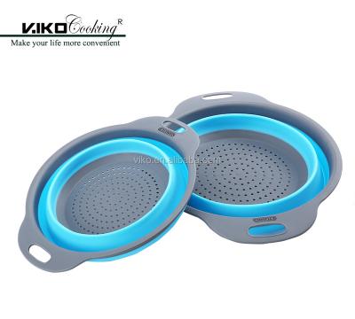 China Sustainable Flexible Sieve - Collapsing Collapsible Fruit Vegetable Sieve / Colander-Silicone Sieve for sale