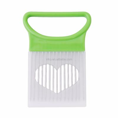 China Tomato Onion Vegetable Slicer Cutting Aid Sustainable Support Guide Slicing Cutter Safe Fork for sale