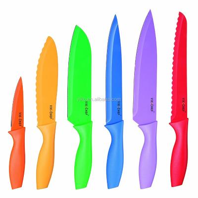 China Sustainable Color Collection 6-Piece , Multicolor Colored Knife Set for sale