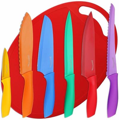 China Viable Colorful 7 Piece Kitchen Knife Set for sale