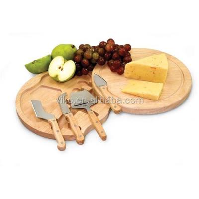 China Sustainable Accessories Bamboo Cutlery Cheese Board And Knife Set for sale