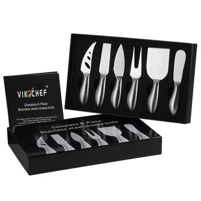 China Sustainable 6-Piece Complete Stainless Steel Cheese Knives Set Tool for sale