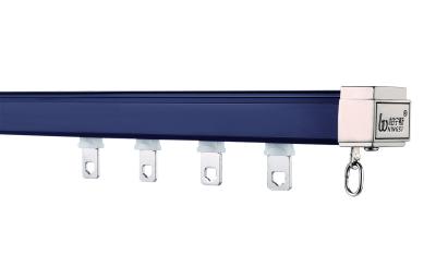 China Dark Blue Silent 6mm Height Aluminum Curtain Track Ceiling Mount for sale