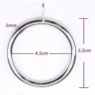 China Silver 45mm Diameter 5mm Thickness Curtain Rod Rings With Gasket for sale