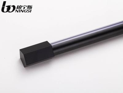 China Black Color 0.6mm Thickness 19mm Curtain Pole Ends Square Shape for sale