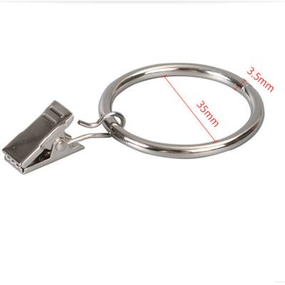 China Polished Nickel Round Curtain Ring Stainless Steel Curtain Clip for sale