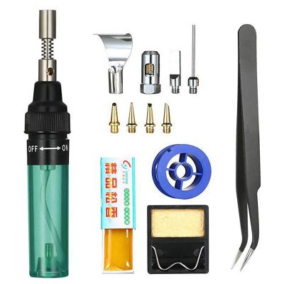 China Dropshipping Pencil Grip 13 in 1 Portable Pure Butane Mini Butane Gas Soldering Iron Kit Soldering Irons Torch Inflatable Kit for sale