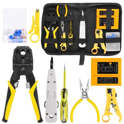 China RJ45/RJ22/RJ11/RJ12 Skyasia Herramienta Manual Network Cable Pliers Screwdriver Plier Wire Stripper Tool Set Cable Tester Spring Clamp Clamp Pliers for sale