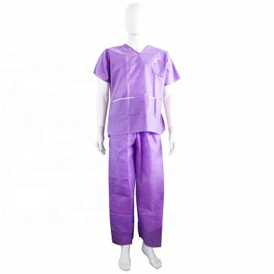 China Comfortable And Soft Stylish Hospital Scrubs Uniform Custom Made Nurse Scrub Medical Suit Purple Color Surgical Gown Comfortable Scrubs for sale