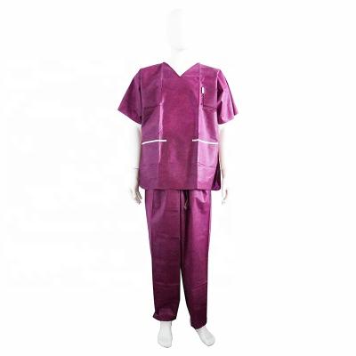 China Stylish Hospital Hospital Scrubs Uniform Custom Made Nurse Scrubs Comfortable Medical Suit Wine Color Surgical Gown Scrubs for sale