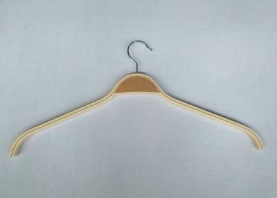 China Fashion Commercial Clothes Hangers , Wooden Coat Hangers With Non Slip Trouser Bar for sale